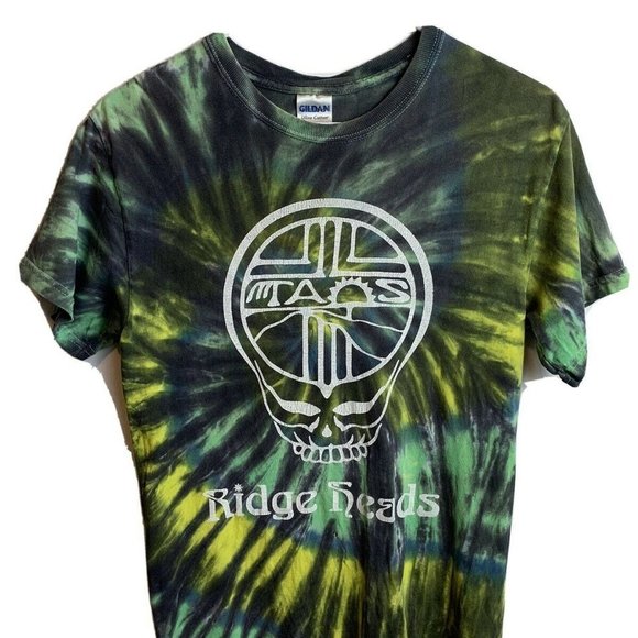 Gildan Mens Green Tie-Dye T Shirt Size Small - Picture 1 of 6